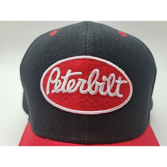 Peterbilt‎ Logo Black And Red Hat Hook And Loop Strap Truck Cap Baseball Style - Picture 5 of 7